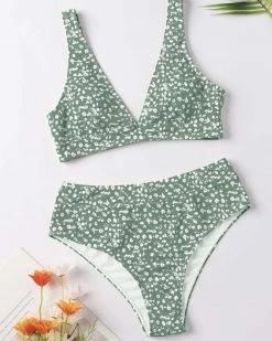 圣源发 Ditsy Floral V Neck Bikini Swimsuit New In