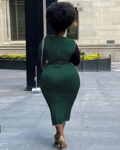 欧时尚 Power Trip Midi Dress New In