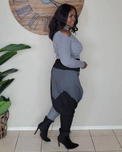 Divanewlook COLOR BLOCK HAREM PANTS