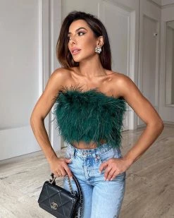 Divanewlook FLUFFY FEATHER TUBE TOP