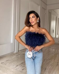Divanewlook FLUFFY FEATHER TUBE TOP