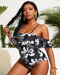 Divanewlook RUFFLE EDGE SLING SWIMSUIT