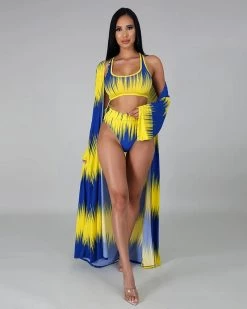 Divanewlook COLOR MATCHING THREE PIECE SET SWIMSUIT