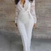 爱瑞 White Lace Party Jumpsuit