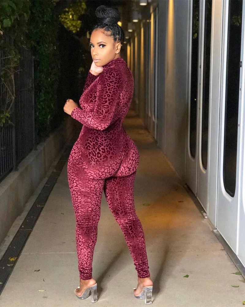 艾子依 New In Flannel Leopard Jumpsuit 2 艾子依 New In Flannel Leopard Jumpsuit