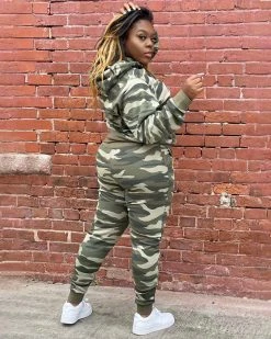 Divanewlook BOYFRIEND FLEECE CAMOUFLAGE HOODIE SET New In