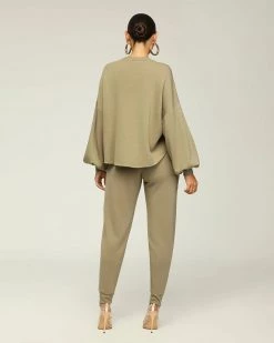 Divanewlook Balloon Sleeve Jogger Pant Set (3 Colors Are On Sale) New In