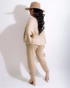 Divanewlook Balloon Sleeve Jogger Pant Set (3 Colors Are On Sale) New In