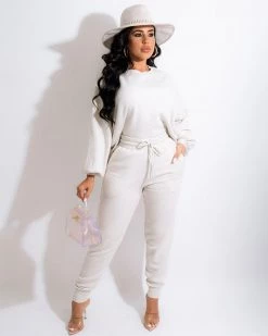 Divanewlook Balloon Sleeve Jogger Pant Set (3 Colors Are On Sale) New In