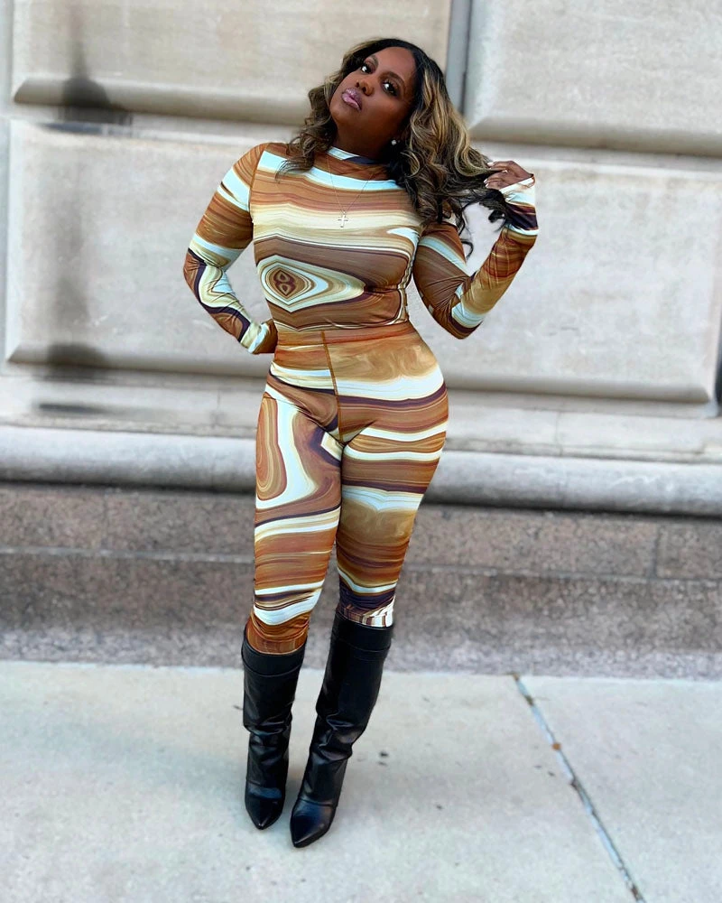 Divanewlook Brown Swirl Set New In 2 Divanewlook Brown Swirl Set New In