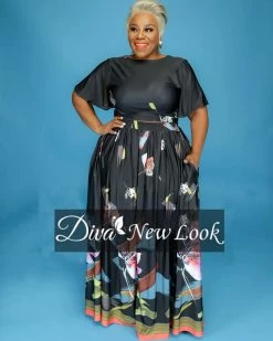 Divanewlook Brush Stroke Skirt Set Sale