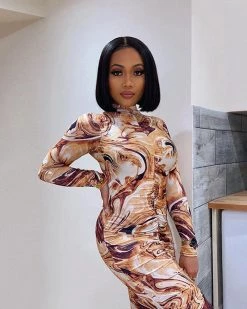 Divanewlook Caramel Latte Dress