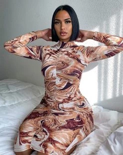 Divanewlook Caramel Latte Dress