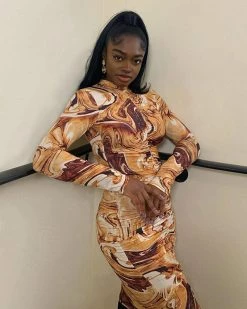 Divanewlook Caramel Latte Dress