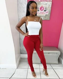 Divanewlook New In CRIMSON PANTS