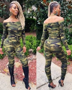 Divanewlook Combat Queen Camo Jumpsuit New In