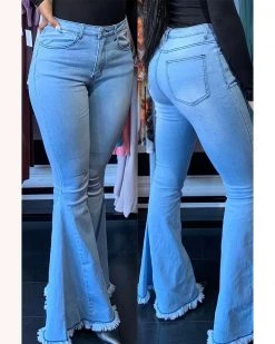 Divanewlook Flared Denim Jeans New In