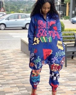Divanewlook Graffiti Jumpsuit New In