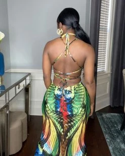 海滨 Laced Up Maxi Dress