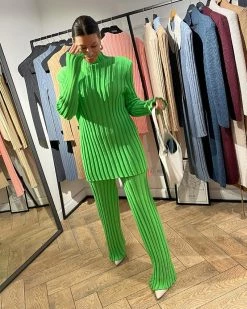 Divanewlook New In Cozy Girl Colorful Sweater Pant Set