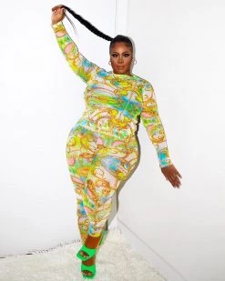 Divanewlook Gold Chain Legging Set New In