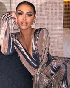 Divanewlook Belted Wood Texture Maxi Dress 9 Divanewlook Belted Wood Texture Maxi Dress