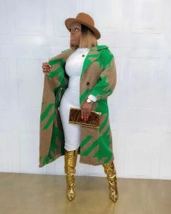 Divanewlook Houndstooth Trench Jacket