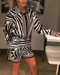 Divanewlook Zebra Short Set New In