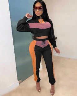 Divanewlook Sports Stitching Two-Piece Suit New In