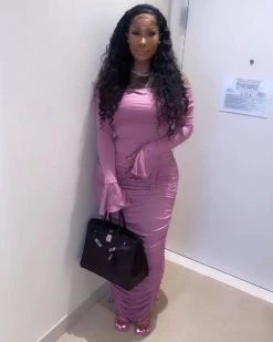 Divanewlook Lavender Goddess Maxi Dress