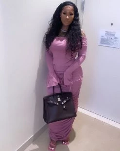 Divanewlook Lavender Goddess Maxi Dress