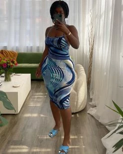 Divanewlook Mermaid Water Wave Dress New In