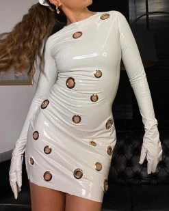 Divanewlook Bubble Leather Mini Dress New In