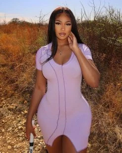 龙欧帝 Ribbed Mini Dress New In