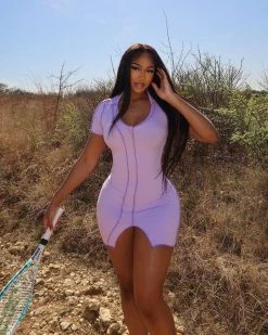 龙欧帝 Ribbed Mini Dress New In