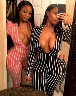 Divanewlook StrongHer Strip Jumpsuit New In