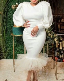 米莱 Patchwork Mermaid Dress New In