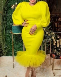 米莱 Patchwork Mermaid Dress New In