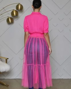 Divanewlook Mesh Long Maxi Top New In