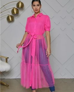 Divanewlook Mesh Long Maxi Top New In