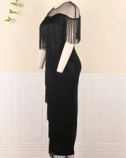 Divanewlook New In MY PARTY TASSEL MIDI DRESS