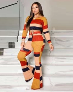 Divanewlook Knitted Color Matching Suit