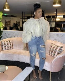 欧樊 New In Flora Top