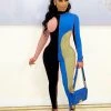 Divanewlook Color Block Bodycon Jumpsuit