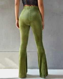 欧娅薇 New In Velvet Flare Leg Pants