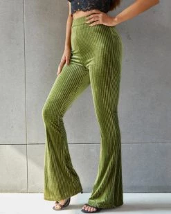 欧娅薇 New In Velvet Flare Leg Pants