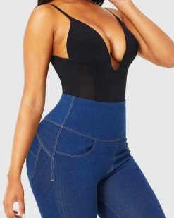 Divanewlook New In Plunge Shaper Thong Bodysuit