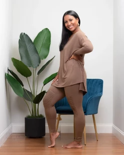 迪娅 BRANDY | MOCHA MOTO LEGGING SET New In