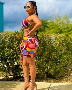 Divanewlook RETRO LOVE MINI SKIRT SET New In