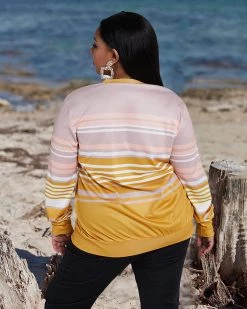 Divanewlook Striped Print Elegant Cardigan New In